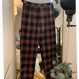 Red and Black Plaid Pants